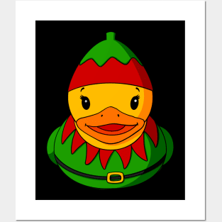 Christmas Elf Rubber Duck Posters and Art